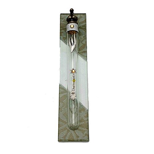 Lily Art - 12614 - Pomegranate Glass Mezuzah Judaica Art Gifts 