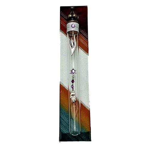 Lily Art - 12618 - Pomegranate Glass Mezuzah Judaica Art Gifts 