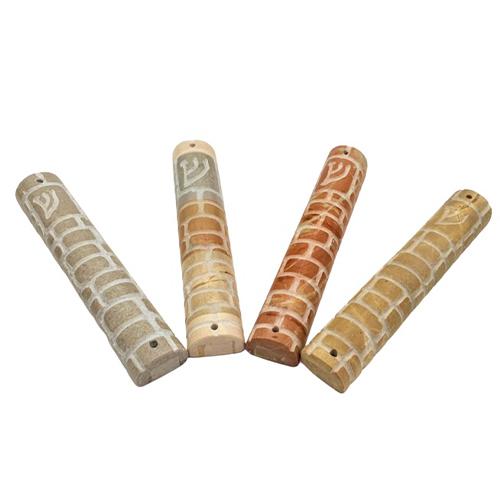 Lily Art - 12900-Homemade selection of natural marble mezuzah in different heights 12 cm Judaica Art Gifts 