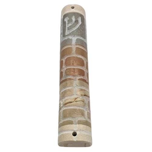 Lily Art - 12904-Natural marble mezuzah case varying shades 12 cm Judaica Art Gifts 