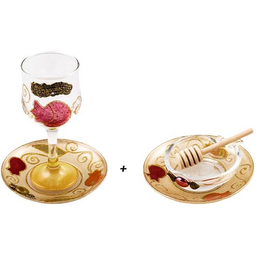 Lily Art - 145-s a l e!!!kidush Cup + handmade honey dish 6 Judaica Art Gifts 