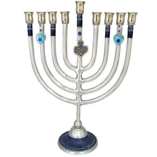 Lily Art - 1801-Large classic aluminum menorah 32 cm Judaica Art Gifts 