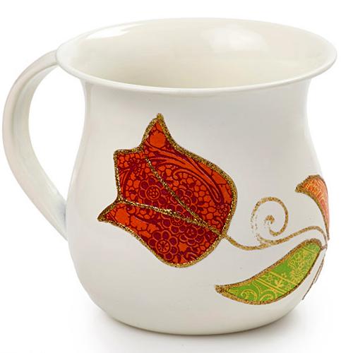 Lily Art - 1961-17-degsined maital washing cup 15 c"m Judaica Art Gifts 