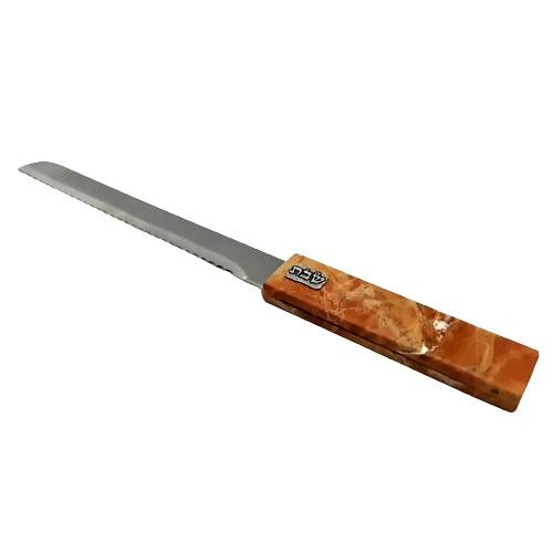 Lily Art - 20260 -Shabbat knife with anatural marbele handle 33 c"m Judaica Art Gifts 