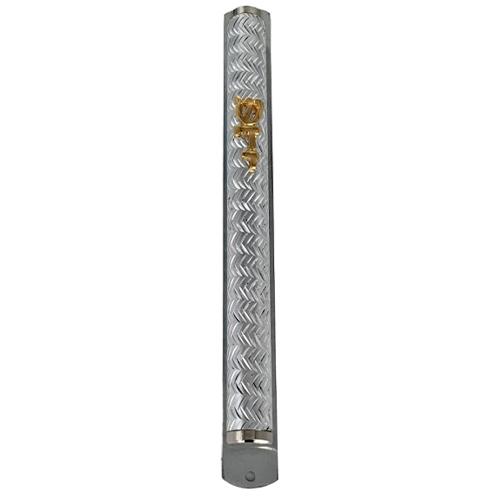 Lily Art - 3007-Mezuzah case shimmering silver back smooth 30 cm Judaica Art Gifts 