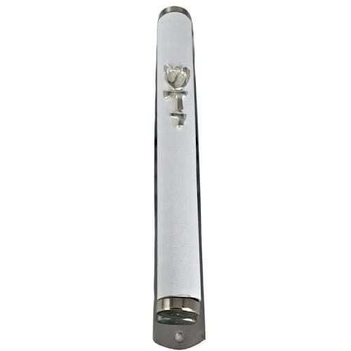 Lily Art - 3016-Matte silver mezuzah case, smooth back, 30 cm Judaica Art Gifts 