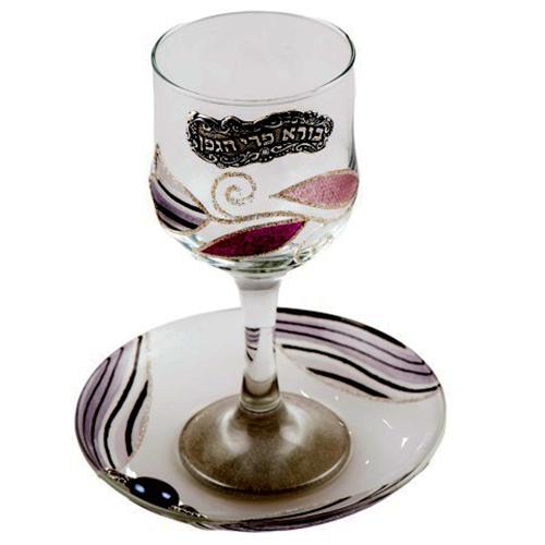 Lily Art - 500600-44T - Kiddush cup gold combinations Judaica Art Gifts 