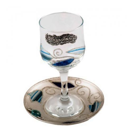 Lily Art - 500601-39T - Tulip / Pomegranate Kiddush cup Judaica Art Gifts 