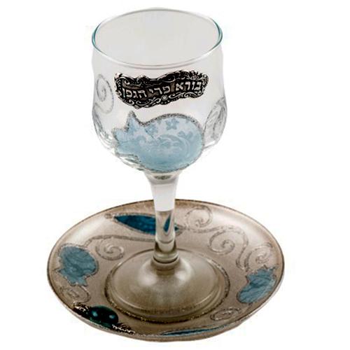 Lily Art - 500601-42 - Tulip / Pomegranate Kiddush cup Judaica Art Gifts 