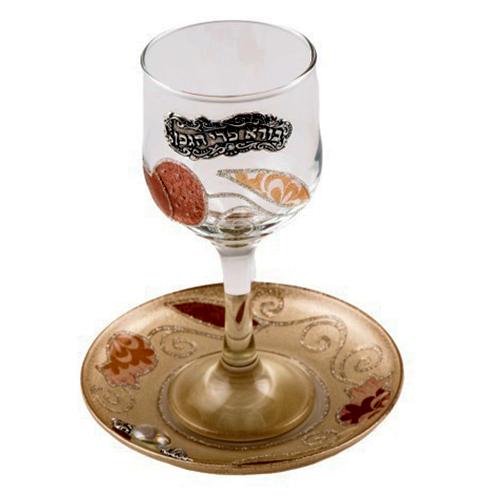 Lily Art - 500601-62 - offers Tulip / Pomegranate Kiddush cup Judaica Art Gifts 