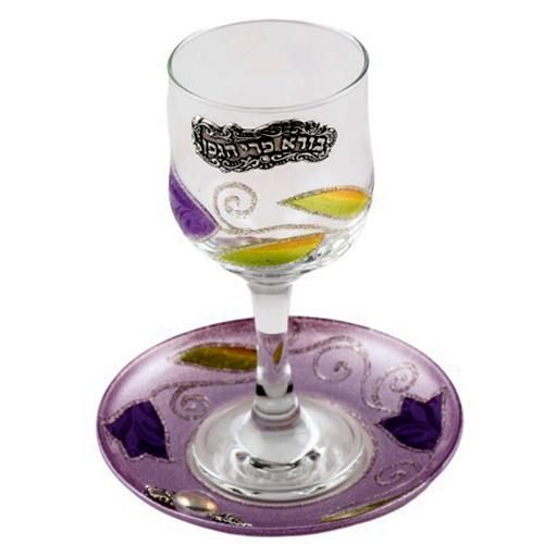 Lily Art - 500601-68 - Tulip / Pomegranate Kiddush cup Judaica Art Gifts 