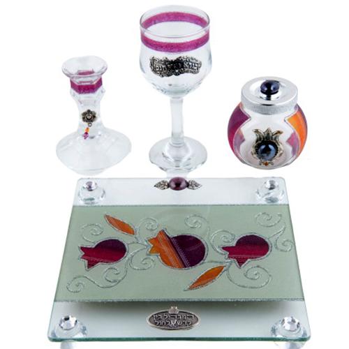 Lily Art - 500614-64 - Havdalah Set - Square / Legs Acryl Combinations Judaica Art Gifts 