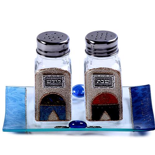 Lily Art - 500784-35 - Salt set For Shabbat with pomegranate tray Judaica Art Gifts 