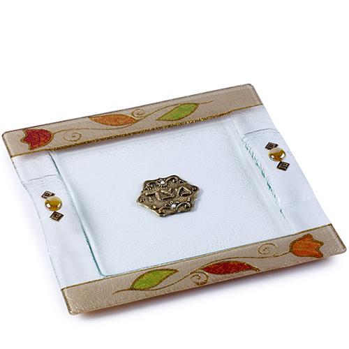 Lily Art - 501664-16 - Matza tray Silver / Gold combinations 30 c"m Judaica Art Gifts 
