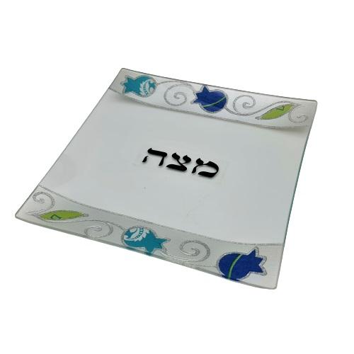 Lily Art - 501679-Handmade decorated matzah plate 25X25 cm Judaica Art Gifts 