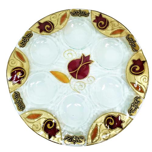 Lily Art - 50170 - Passover plate decorated pomegranate 33 c"m Judaica Art Gifts 