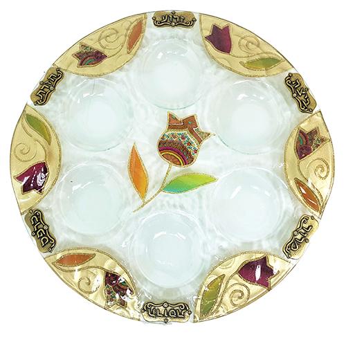 Lily Art - 50171 - Passover plate decorated with gold 33 c"m Judaica Art Gifts 