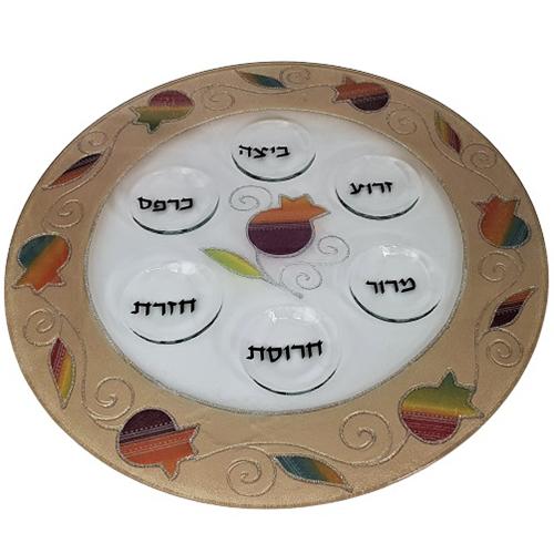 Lily Art - 50190-Handmade Passover plate 33 cm Judaica Art Gifts 