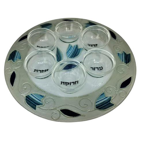 Lily Art - 50192-1-Passover plate designed 33 cm handmade including saucers Judaica Art Gifts 