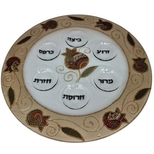 Lily Art - 50193-Handmade Passover plate 33 cm Judaica Art Gifts 