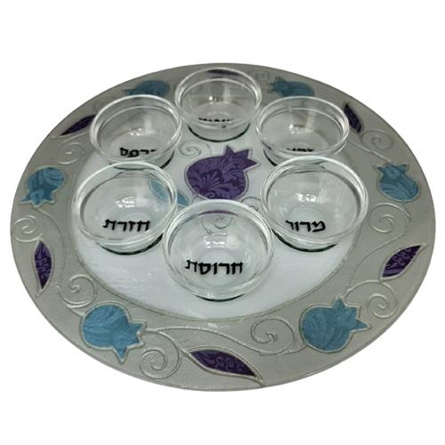 Lily Art - 50195-1-Passover plate designed 33 cm handmade including saucers Judaica Art Gifts 