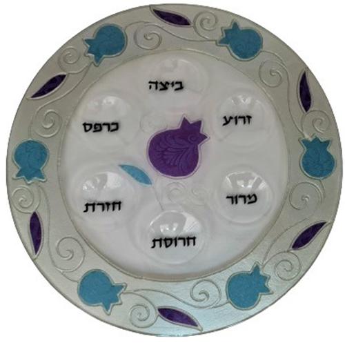 Lily Art - 50195-Handmade Passover plate 33 cm Judaica Art Gifts 