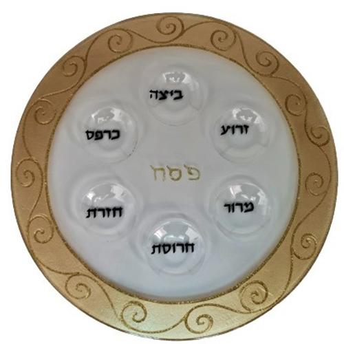 Lily Art - 50196-Handmade Passover plate 33 cm Judaica Art Gifts 