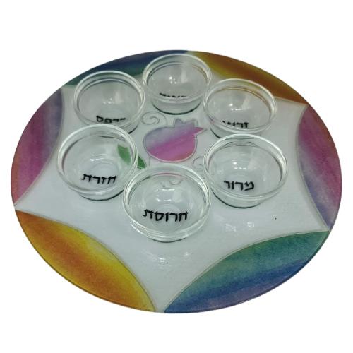 Lily Art - 50198-1-Passover plate designed 33 cm handmade including saucers Judaica Art Gifts 