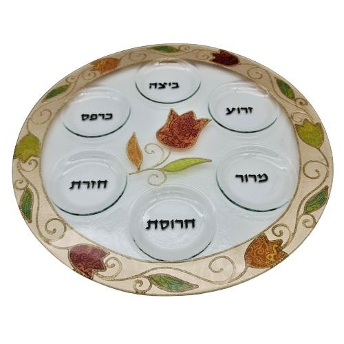 Lily Art - 50213-Passover plate designed 40 cm handmade Judaica Art Gifts 