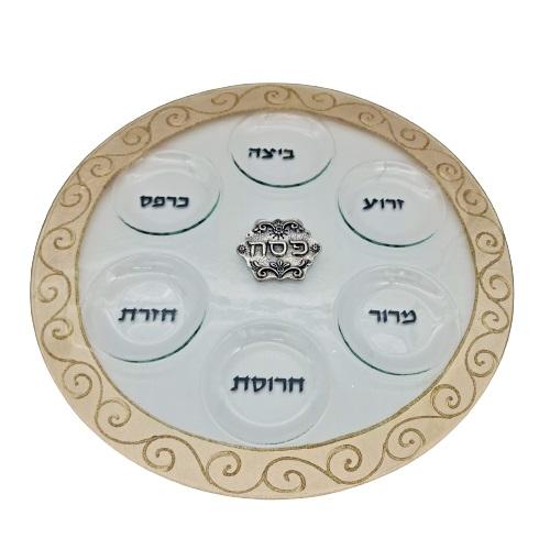 Lily Art - 50214-Passover plate designed 40 cm handmade Judaica Art Gifts 