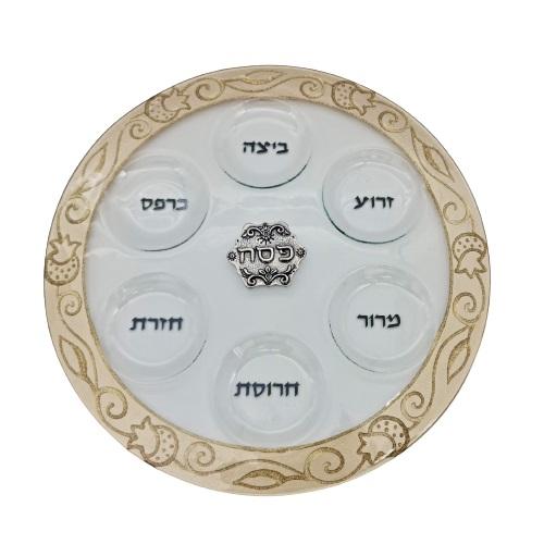 Lily Art - 50215-Passover plate designed 40 cm handmade Judaica Art Gifts 