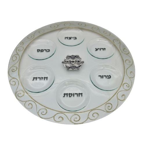 Lily Art - 50216-Passover plate designed 40 cm handmade Judaica Art Gifts 