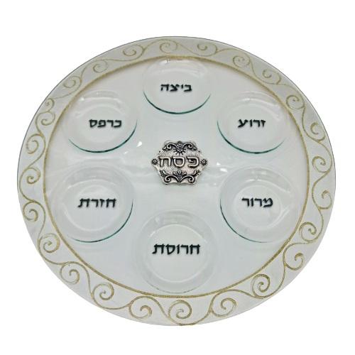 Lily Art - 50217-Passover plate designed 40 cm handmade Judaica Art Gifts 