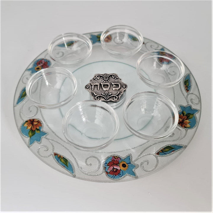 Lily Art - 50220-Passover plate designed 30 cm handmade including saucers Judaica Art Gifts 