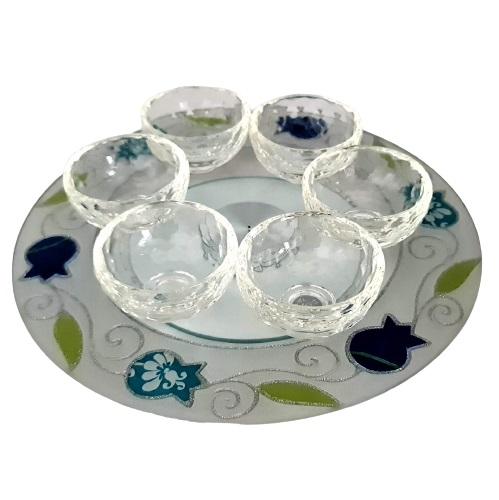 Lily Art - 50221-Passover plate designed 30 cm handmade including saucers Judaica Art Gifts 