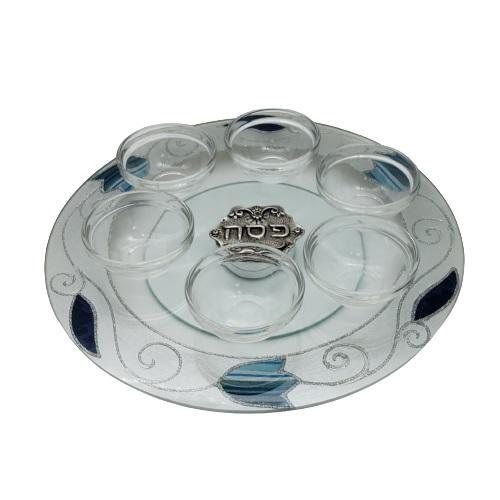 Lily Art - 50227-Passover plate designed 30 cm handmade including saucers Judaica Art Gifts 