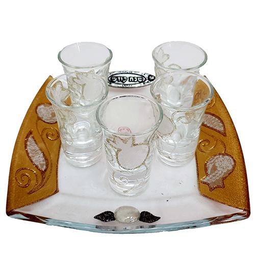 Lily Art - 507124-1P - Set wine glasses with application tray combinations Judaica Art Gifts 