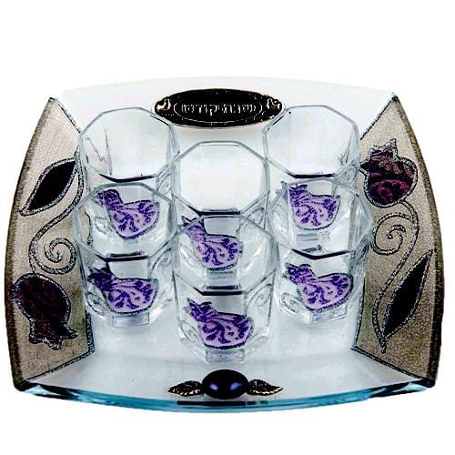 Lily Art - 507124-59 - Set wine glasses with application tray combinations Judaica Art Gifts 