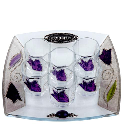 Lily Art - 507124-68T - Set wine with application tray Judaica Art Gifts 