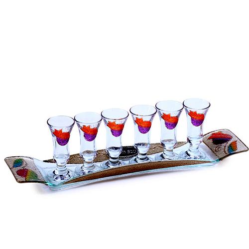 Lily Art - 507127-34 - Set + Liqueur opens with tray Judaica Art Gifts 