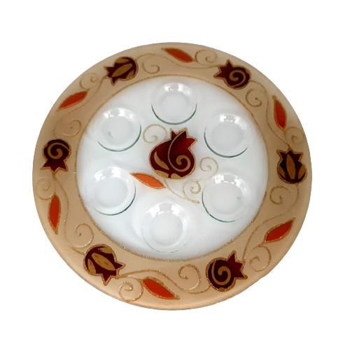 Lily Art - 50749-Round Simonim Symbolic for Rosh Hashanah - pomegranates Judaica Art Gifts 