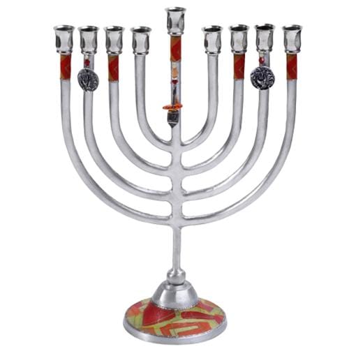 Lily Art - 61805-7 - Large aluminum menorah Judaica Art Gifts 