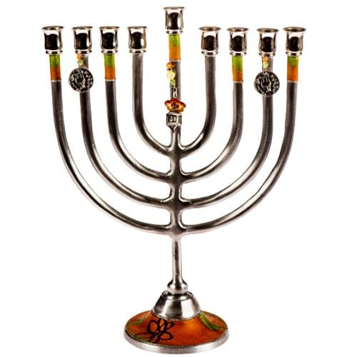 Lily Art - 61805-8 - Large aluminum menorah Judaica Art Gifts 