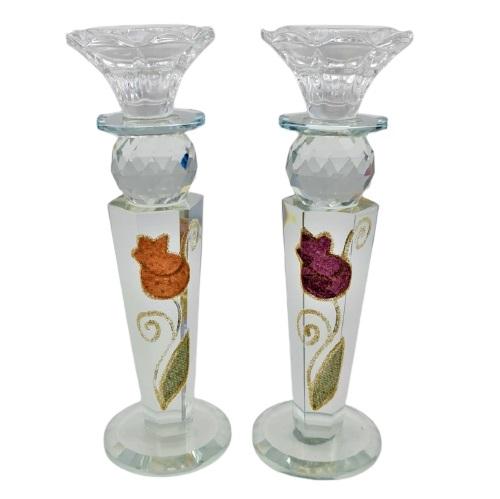 Lily Art - 80020-crystal candlestick with 22 cm Judaica Art Gifts 