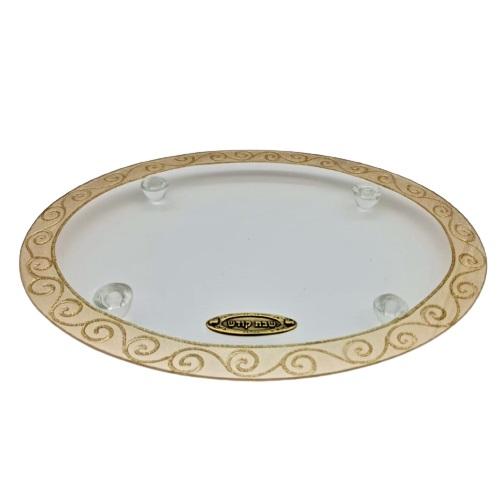 Lily Art - 80471- hand made oval tray 38x28 cm Judaica Art Gifts 