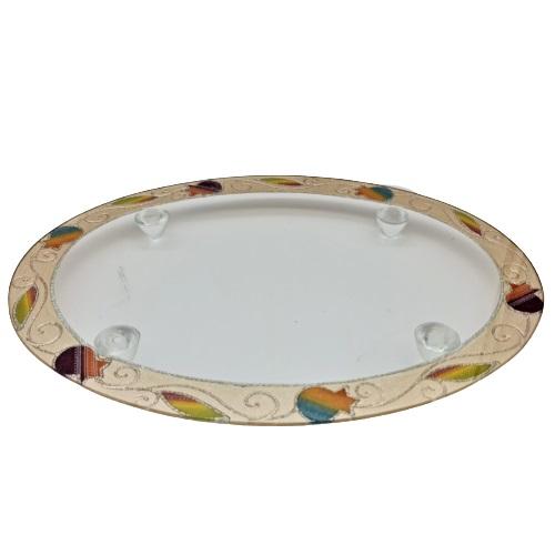 Lily Art - 80480- hand made oval tray 38x28 cm Judaica Art Gifts 