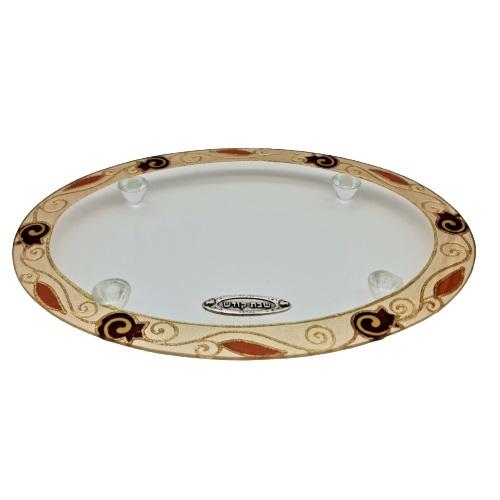 Lily Art - 80482-1- hand made oval tray 38x28 cm Judaica Art Gifts 