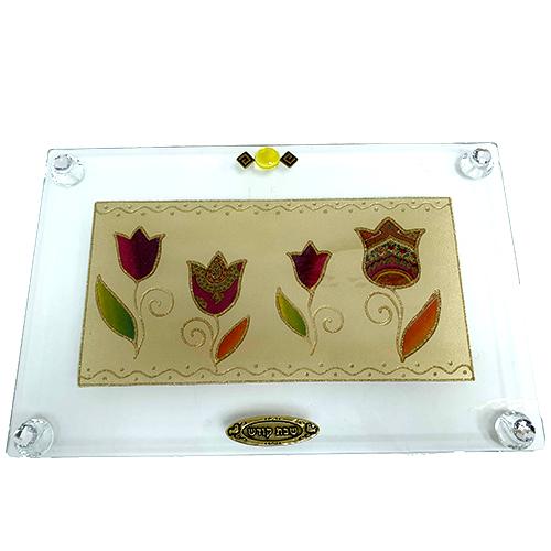 Lily Art - 80501 - Large regular tray and golden Marrakech Judaica Art Gifts 