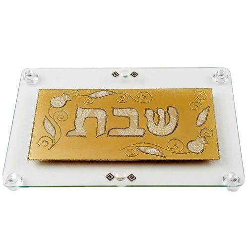 Lily Art - 814-1 - Shabbat challah challah tray Judaica Art Gifts 