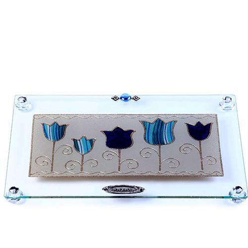 Lily Art - 815-39T - Large regular tray Pomegranate / Tulip Acrylic Judaica Art Gifts 